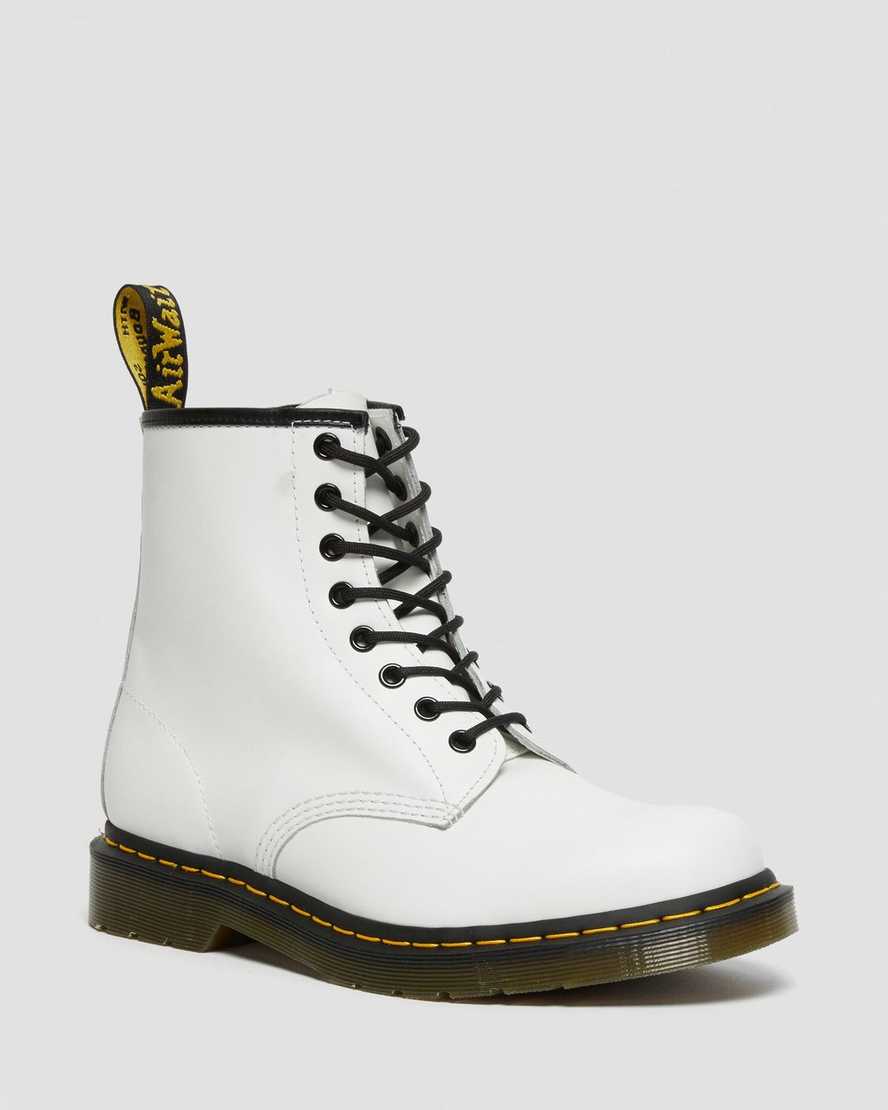 Dr. Martens 1460 Smooth Lær Snørestøvler Dame Hvite [3026FHVUO]